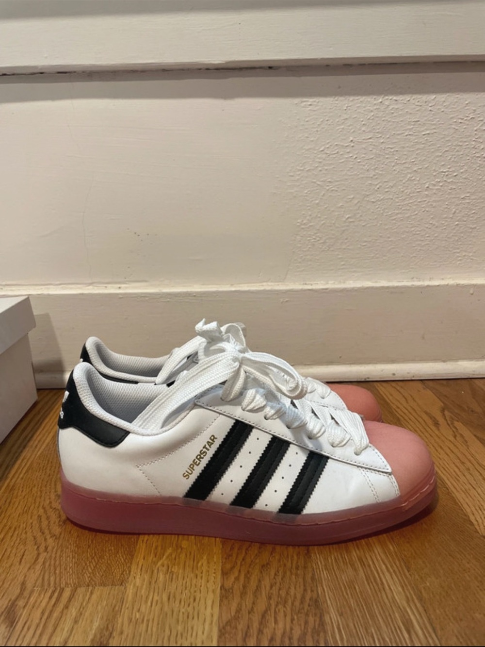 *brand new!!** adidas Superstar Sneakers in White, Black & Pink